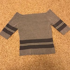Off the Shoulder Striped Shirt